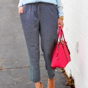J. Crew • Geo Print Pants in Navy